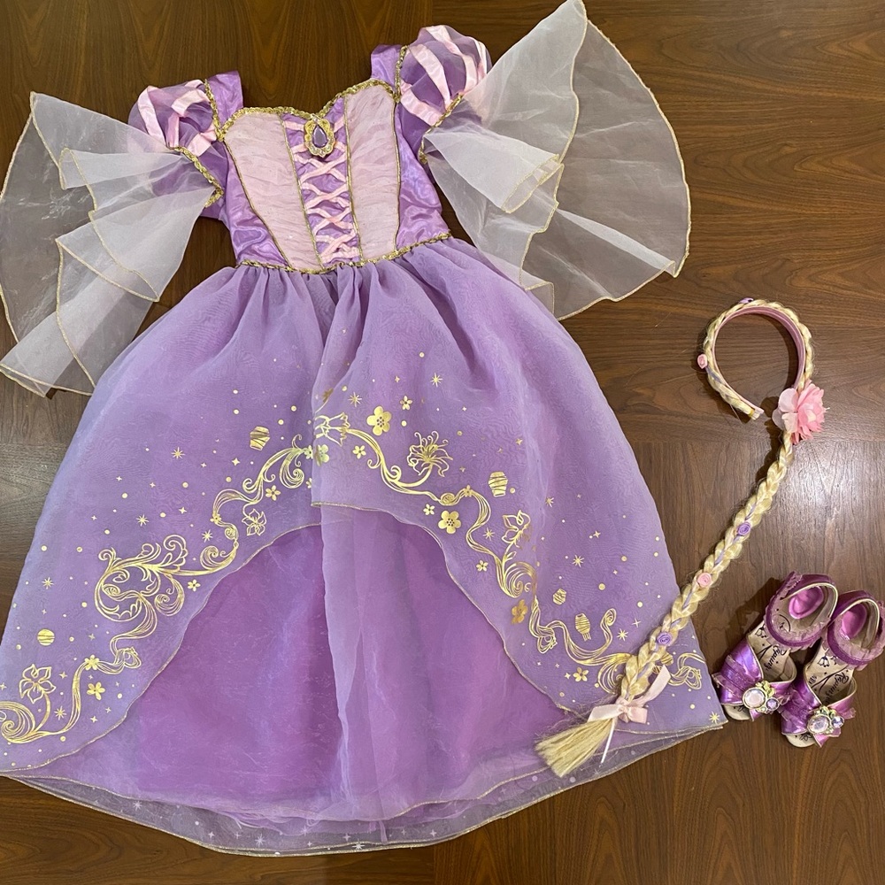 Disney Purple and Gold Princess Rapunzel Dress with Accessories